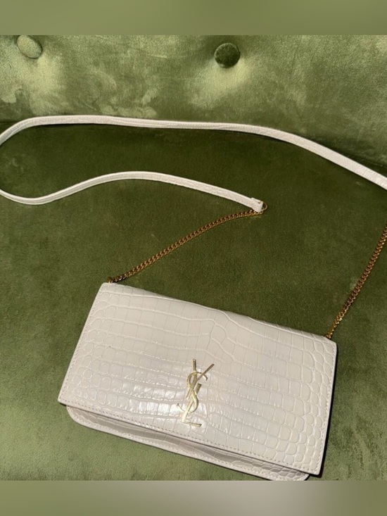 Yves Saint Laurent Handbags - YSL Cassandre phone holder in crocodile embossed leather